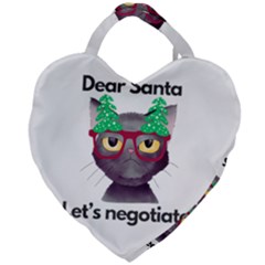 Cute Cat Glasses Christmas Tree Giant Heart Shaped Tote by Sarkoni