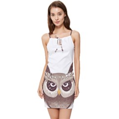 Owl Bird Feathers Summer Tie Front Dress by Sarkoni