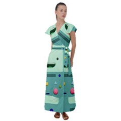 Bmo Adventure Time Flutter Sleeve Maxi Dress by Bedest