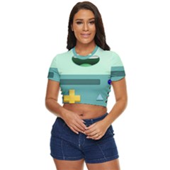 Bmo Adventure Time Side Button Cropped T-shirt by Bedest