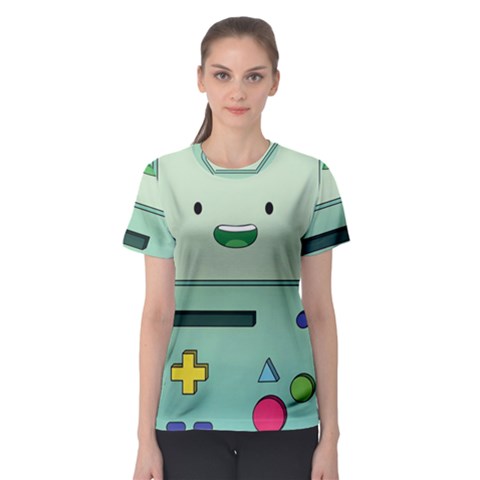 Adventure Time Bmo Beemo Green Women s Sport Mesh T-shirt by Bedest