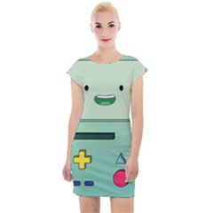 Adventure Time Bmo Beemo Green Cap Sleeve Bodycon Dress by Bedest