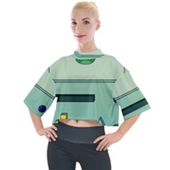 Adventure Time Bmo Beemo Green Mock Neck T-shirt by Bedest