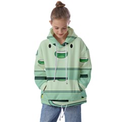 Adventure Time Bmo Beemo Green Kids  Oversized Hoodie by Bedest