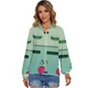 Adventure Time Bmo Beemo Green Women s Long Sleeve Button Up Shirt View1