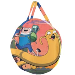 Finn And Jake Adventure Time Bmo Cartoon Giant Round Zipper Tote by Bedest