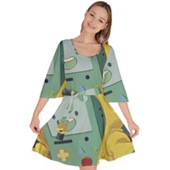 Cartoon Bmo Adventure Time Velour Kimono Dress by Bedest