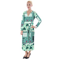 Adventure Time Bmo Velvet Maxi Wrap Dress by Bedest