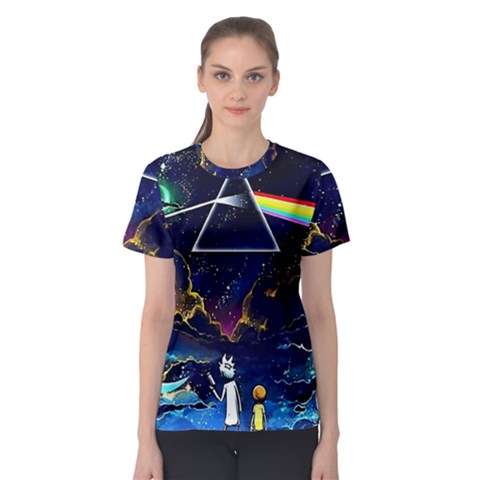 Trippy Kit Rick And Morty Galaxy Pink Floyd Women s Sport Mesh T-shirt by Bedest