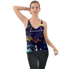 Trippy Kit Rick And Morty Galaxy Pink Floyd Chiffon Cami by Bedest