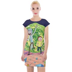 Rick And Morty Adventure Time Cartoon Cap Sleeve Bodycon Dress by Bedest