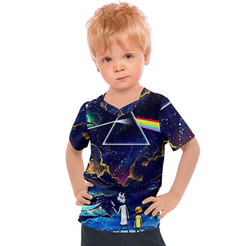 Trippy Kit Rick And Morty Galaxy Pink Floyd Kids  Sports T-shirt by Bedest