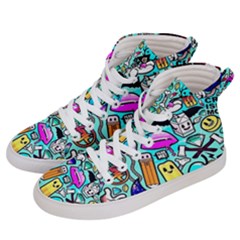 Graffiti Pop Art Crazy Retro Women s Hi-top Skate Sneakers by Bedest