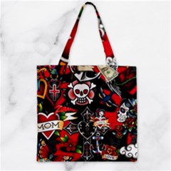 Graffiti Tatoo Skate Art Boom Zipper Grocery Tote Bag by Bedest