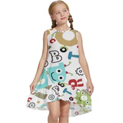 Seamless Pattern Vector With Funny Robots Cartoon Kids  Frill Swing Dress by Hannah976