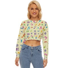 Seamless Pattern Musical Note Doodle Symbol Lightweight Long Sleeve Sweatshirt by Hannah976