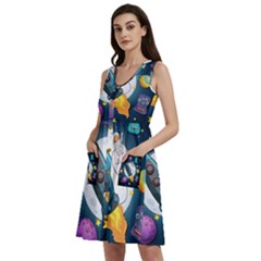 Spaceship Astronaut Space Sleeveless Dress With Pocket by Hannah976