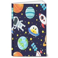 Space Seamless Pattern Illustration 8  X 10  Softcover Notebook by Hannah976