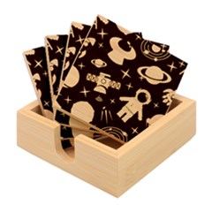 Space Seamless Pattern Cartoon Art Bamboo Coaster Set by Hannah976