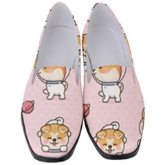 Set Kawaii Smile Japanese Dog Akita Inu Cartoon Women s Classic Loafer Heels by Hannah976