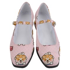 Set Kawaii Smile Japanese Dog Akita Inu Cartoon Women s Mary Jane Shoes by Hannah976