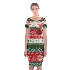 Ugly Sweater Merry Christmas  Classic Short Sleeve Midi Dress by artworkshop