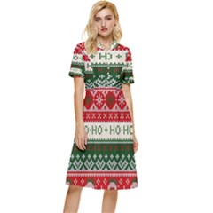 Ugly Sweater Merry Christmas  Button Top Knee Length Dress by artworkshop