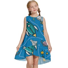 About Space Seamless Pattern Kids  Frill Swing Dress by Hannah976