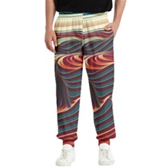 Dessert Storm Wave  pattern  Men s Elastic Waist Pants by coffeus