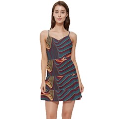 Dessert Storm Wave  pattern  Short Frill Dress by coffeus