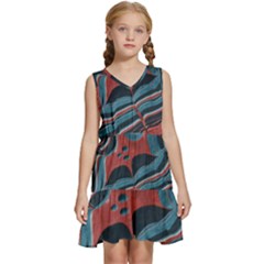 Dessert Land  pattern  All Over Print Design Kids  Sleeveless Tiered Mini Dress by coffeus