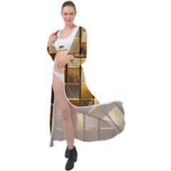 Golden Mosaic Tiles  Maxi Chiffon Beach Wrap by essentialimage