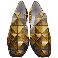 Golden Mosaic Tiles  Women Slip On Heel Loafers by essentialimage365