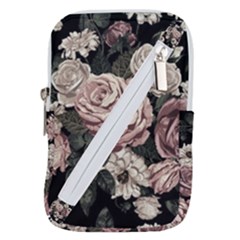 Elegant Seamless Pattern Blush Toned Rustic Flowers Belt Pouch Bag (large) by Hannah976