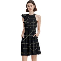 Abstract Math Pattern Cocktail Party Halter Sleeveless Dress With Pockets by Hannah976