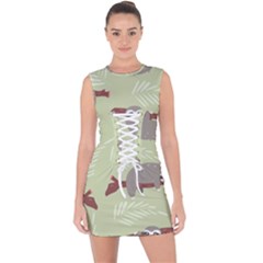 Sloths Pattern Design Lace Up Front Bodycon Dress by Hannah976