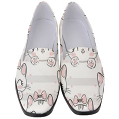 Cat With Bow Pattern Women s Classic Loafer Heels by Hannah976