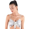 Cat With Bow Pattern Woven Tie Front Bralet View1