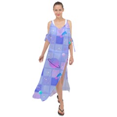 Seamless Pattern Pastel Galaxy Future Maxi Chiffon Cover Up Dress by Hannah976