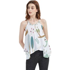 Pattern Sloth Woodland Flowy Camisole Tank Top by Hannah976