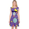 Card With Lovely Planets Capsleeve Midi Dress View1