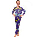 Card With Lovely Planets Kids  Satin Long Sleeve Pajamas Set View1