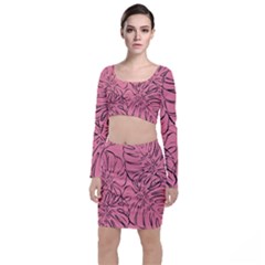 Pink Monstera Top And Skirt Sets by ConteMonfrey