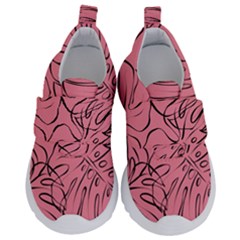 Pink Monstera Kids  Velcro No Lace Shoes by ConteMonfrey