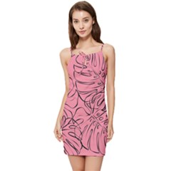 Pink Monstera Summer Tie Front Dress by ConteMonfrey