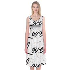 Live Love Laugh Monstera  Midi Sleeveless Dress by ConteMonfrey