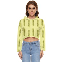 Yellow Pineapple Women s Lightweight Cropped Hoodie by ConteMonfrey