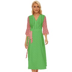  Spooky Pink Green Halloween  Midsummer Wrap Dress by ConteMonfrey