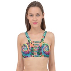 Grateful Dead Bears Tie Dye Vibrant Spiral Cage Up Bikini Top by Bedest