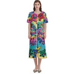 Grateful Dead Artsy Women s Cotton Short Sleeve Night Gown by Bedest